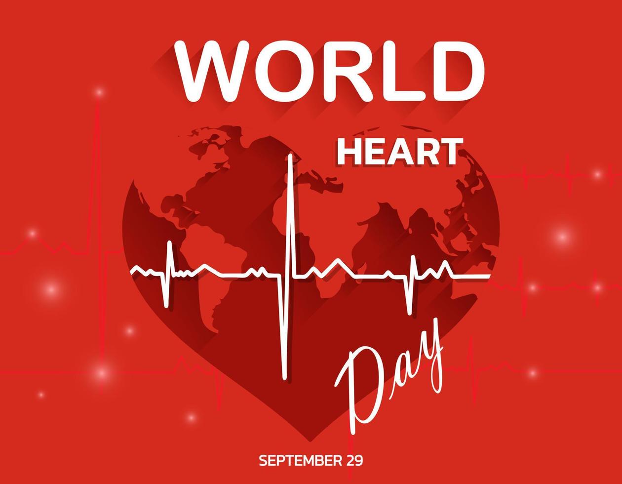 ilustração vetorial, pôster ou banner para o dia mundial do coração vetor