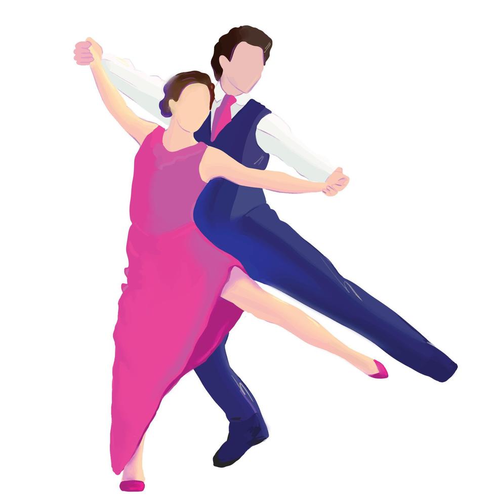 duas pessoas dançando salsa no salão de baile, ilustração vetorial vetor