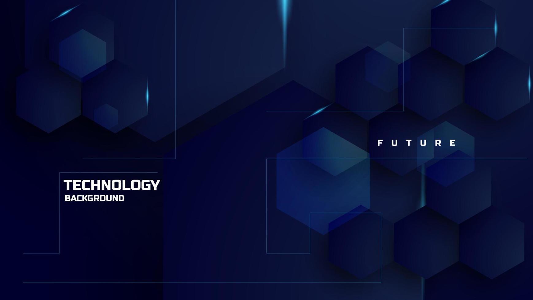 fundo de tecnologia com formas hexagonais realistas. ilustração vetorial vetor