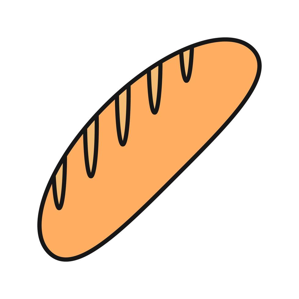 ícone de cor de pão. padaria. ilustração vetorial isolada vetor