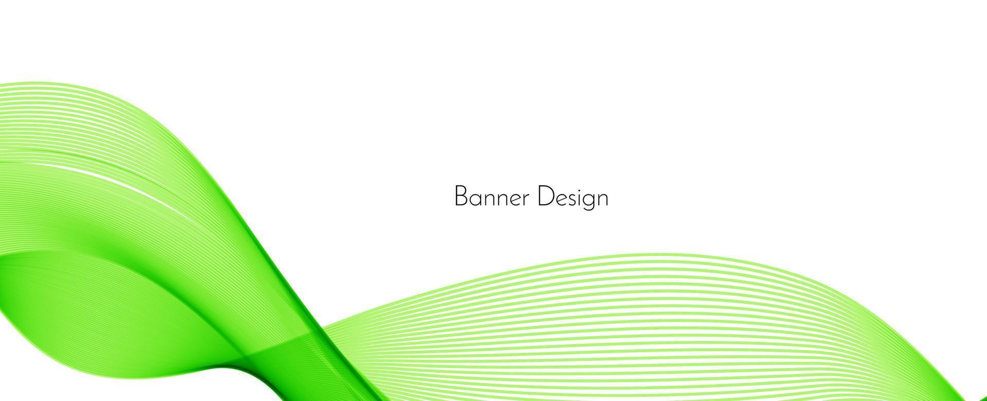 fundo de banner abstrato verde moderno onda decorativa vetor