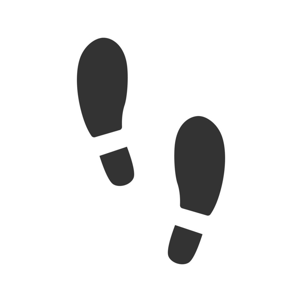 ícone de glifo de pegadas. passos. evidência. símbolo de silhueta. espaço negativo. ilustração vetorial isolada vetor