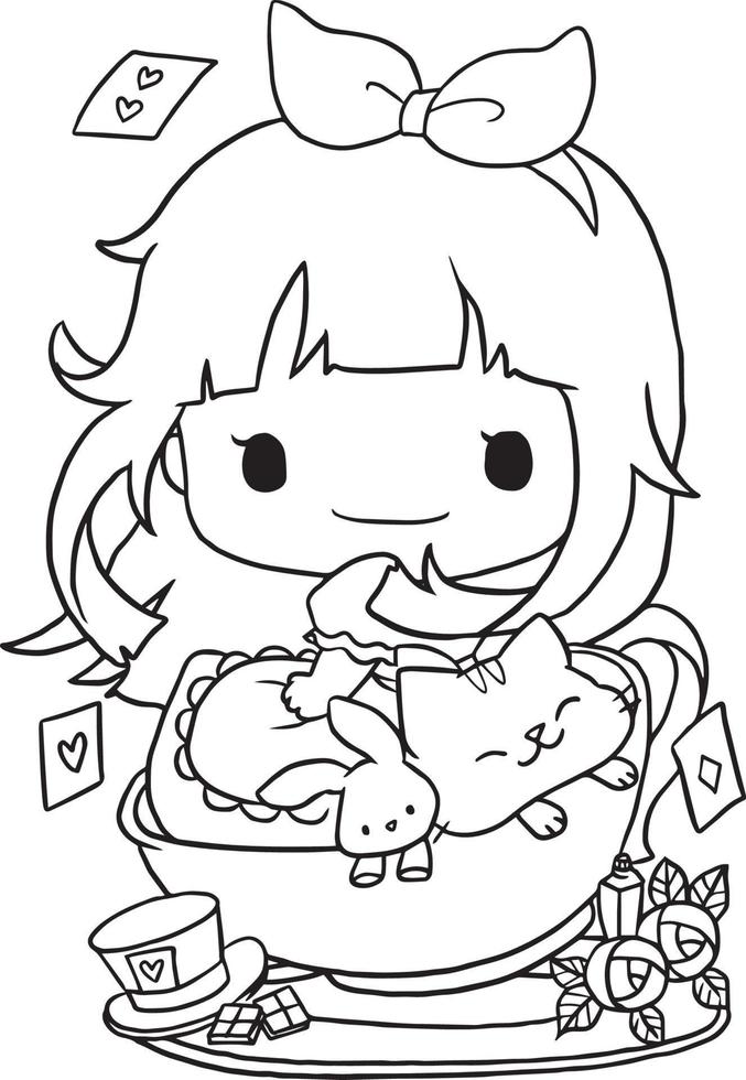 Desenho de Princesa do anime para colorir