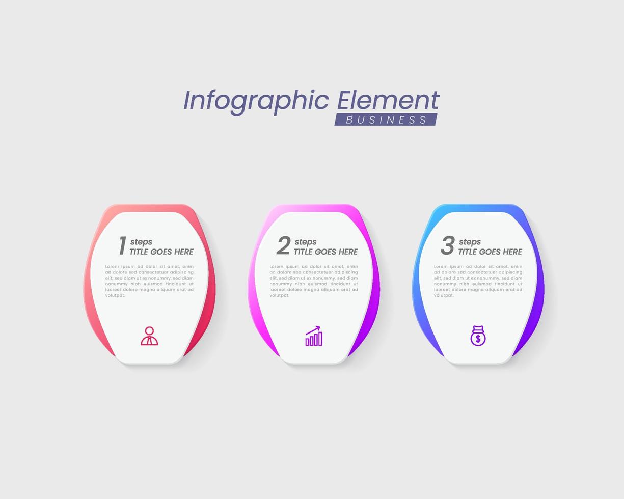 modelo de design infográfico vetorial com opções ou etapas. pode ser usado para diagrama de processo, apresentações, layout de fluxo de trabalho, banner, fluxograma, gráfico de informações. vetor