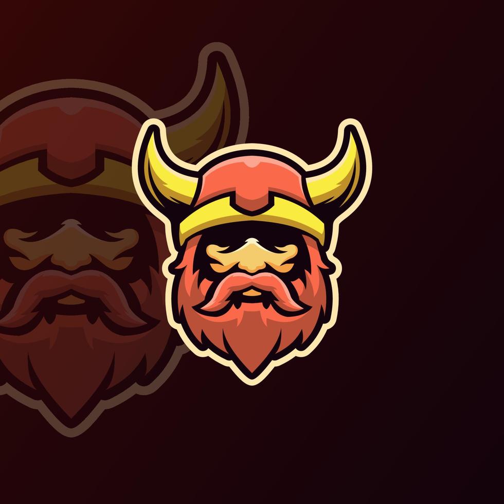 logotipo da mascote viking head esport vetor