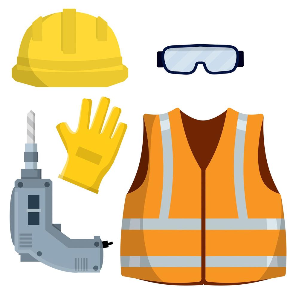roupas e ferramentas o trabalhador e construtor vetor