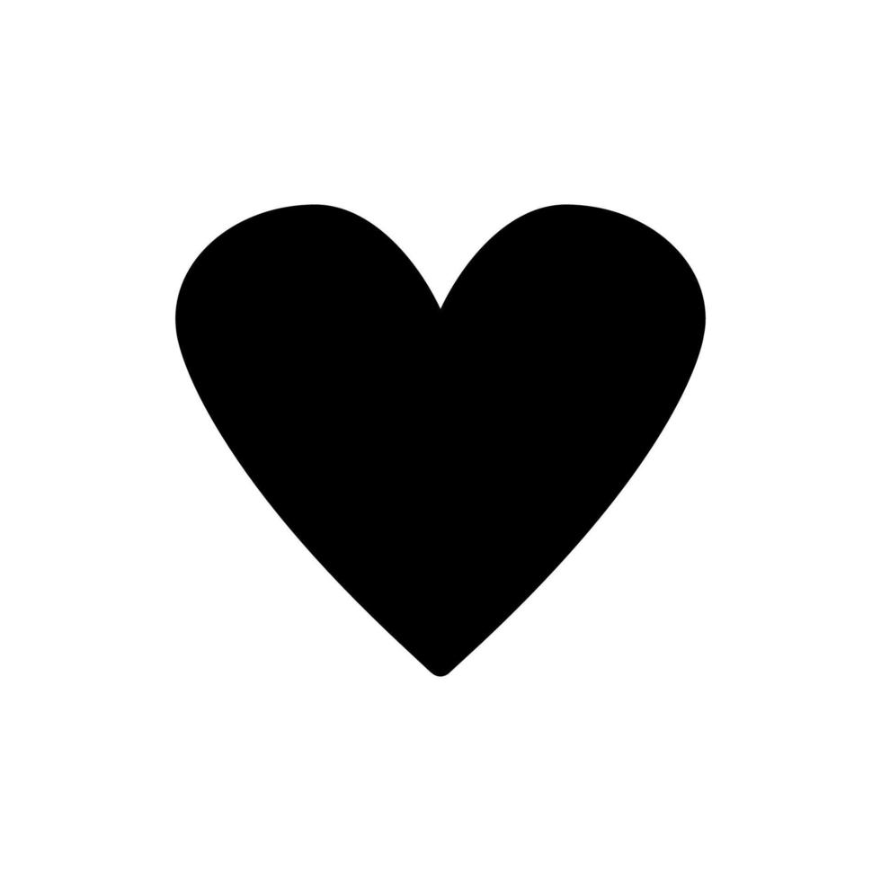 vetor de ícone de coração. símbolo de amor perfeito. sinal de dia dos namorados, emblema isolado no fundo branco com sombra, estilo simples para design gráfico e web, logotipo. eps10 pictograma preto.