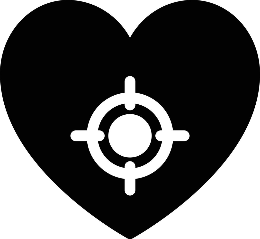 ilustração em vetor coração alvo em símbolos de qualidade background.premium. ícones vetoriais para conceito e design gráfico.