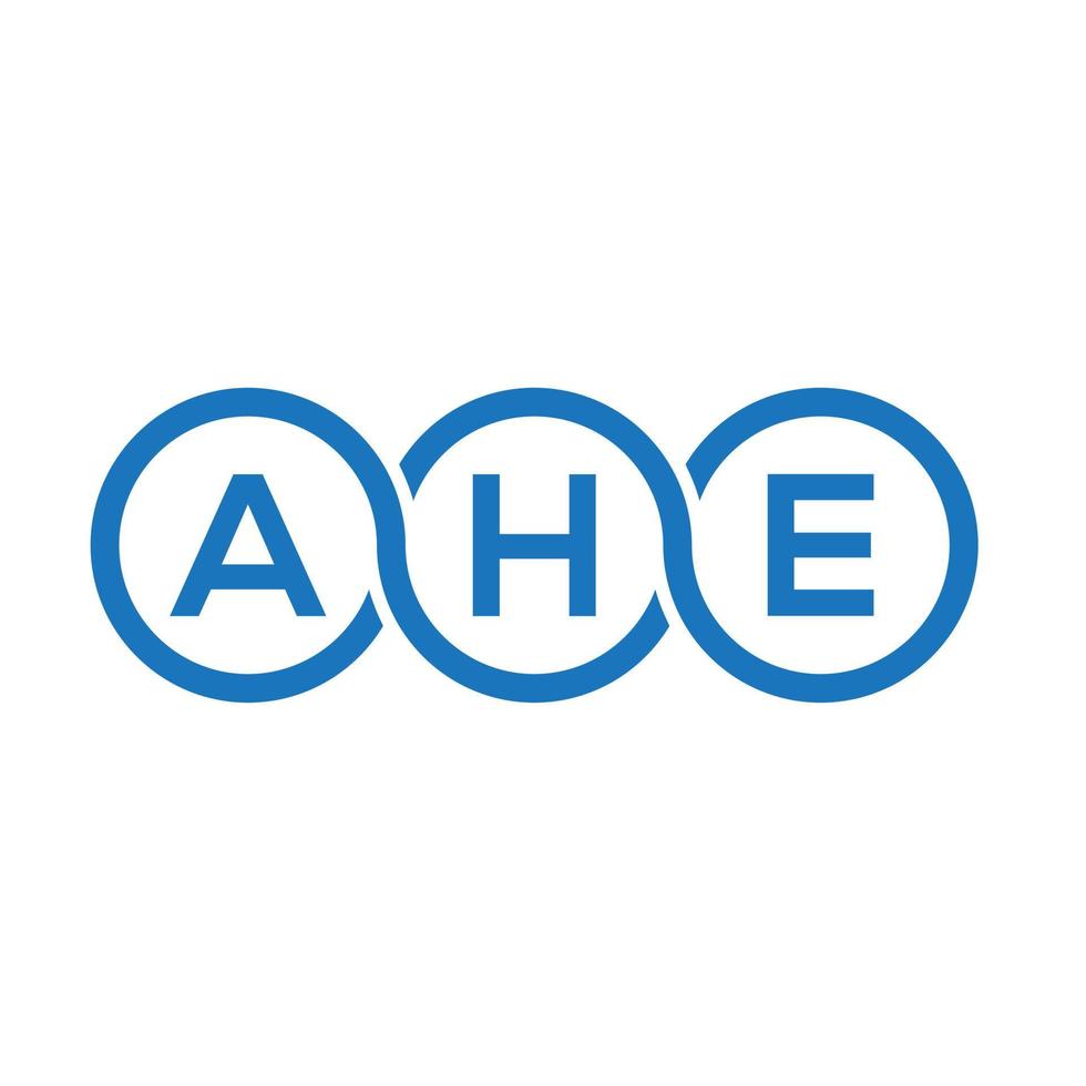 ahe design de logotipo de carta em fundo branco. ahe conceito de logotipo de letra de iniciais criativas. ahe design de letras. vetor