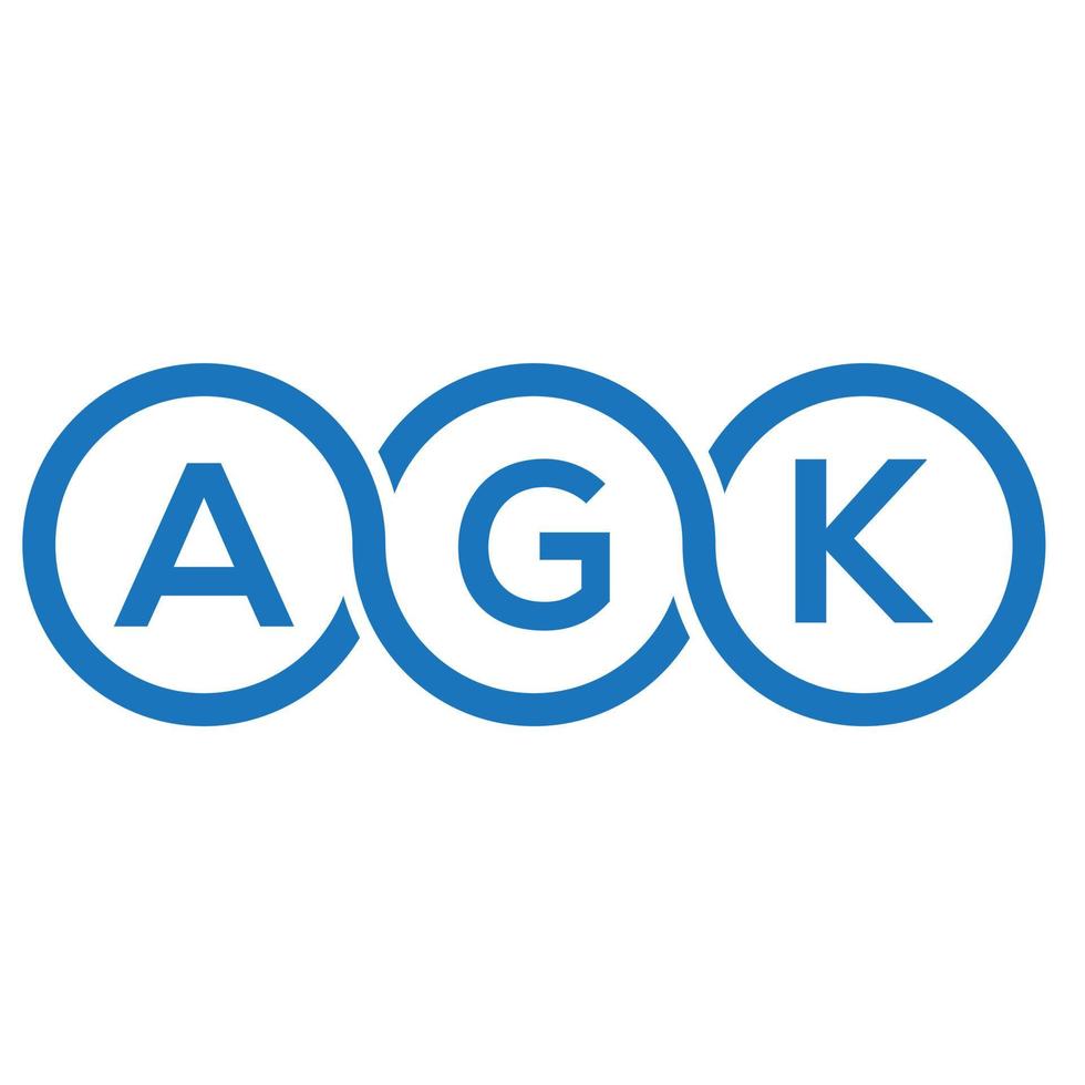 design de logotipo de carta agk em fundo branco. conceito de logotipo de carta de iniciais criativas agk. design de carta agk. vetor