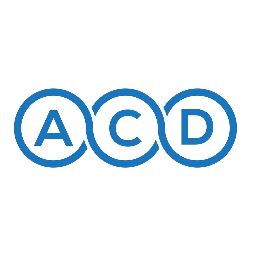 design de logotipo de carta acd em fundo branco. conceito de logotipo de letra de iniciais criativas acd. design de letra acd. vetor