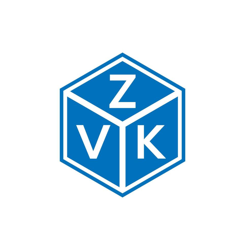 design de logotipo de letra zvk em fundo branco. conceito de logotipo de letra de iniciais criativas zvk. design de letra zvk. vetor