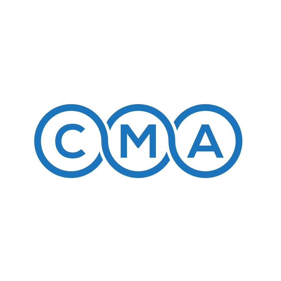 design de logotipo de carta cma em fundo branco. conceito de logotipo de letra de iniciais criativas cma. design de letra cma. vetor