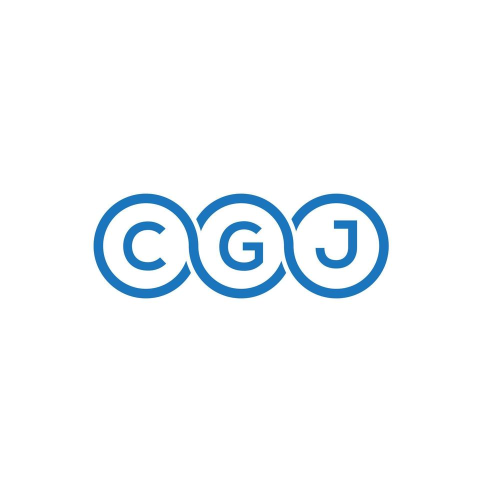 design de logotipo de letra cgj em fundo branco. conceito de logotipo de letra de iniciais criativas cgj. design de letra cgj. vetor