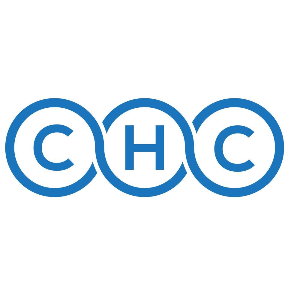 design de logotipo de carta chc em fundo branco. chc conceito de logotipo de letra de iniciais criativas. design de letra chc. vetor