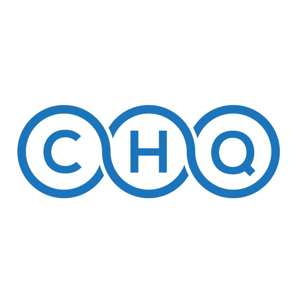 design de logotipo de letra chq em fundo branco. chq conceito de logotipo de letra de iniciais criativas. design de letra chq. vetor