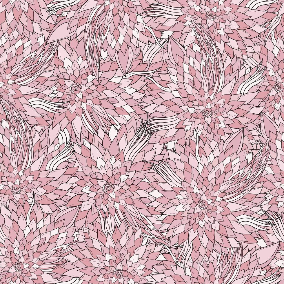 fundo floral sem costura com padrões abstratos de peônias vetor