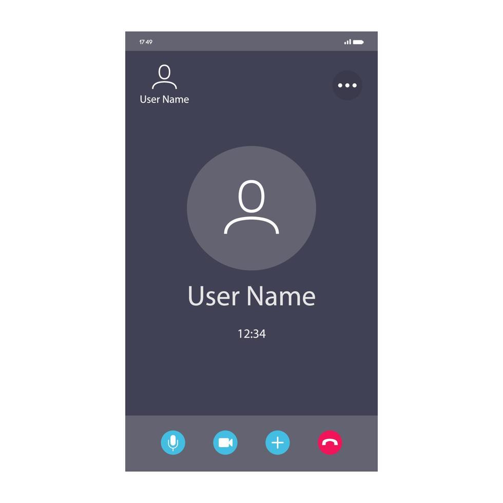 modelo de tela de chamada telefônica para videoconferência vetor