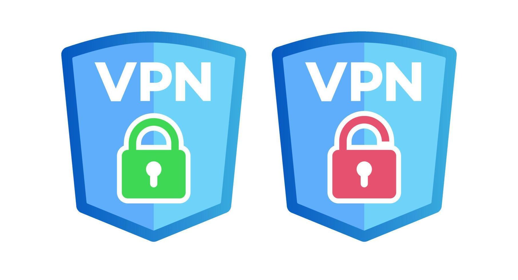 escudo vpn wifi ícone sinal conjunto de vetores de design plano