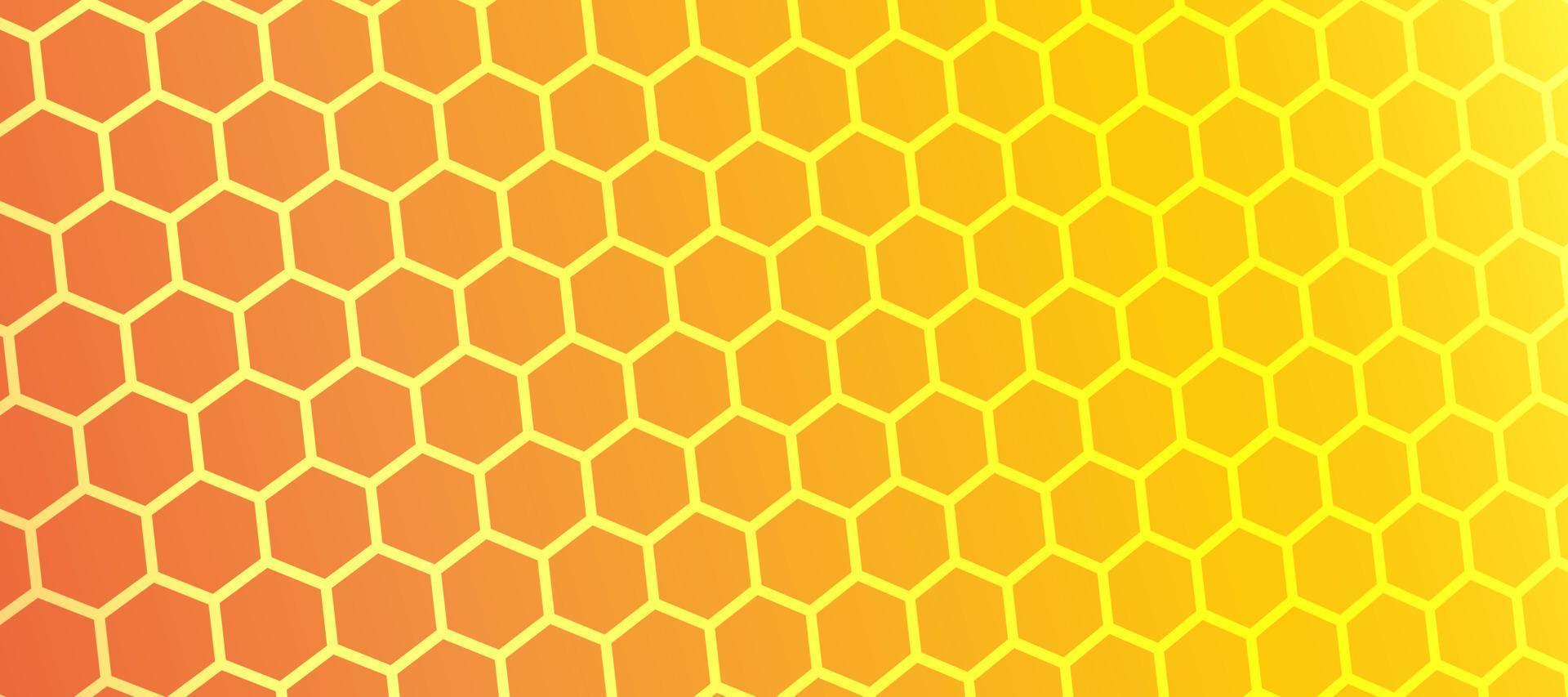 fundo de tecnologia de abelha de favo de mel hexágono laranja brilhante vetor