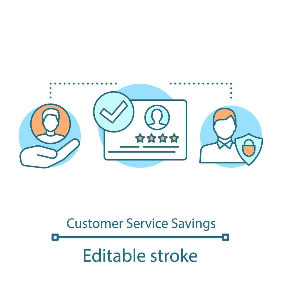 ícone do conceito de economia de serviço ao cliente. Programa de lealdade. retenção de clientes, ilustração de linha fina de ideia de atração. desenho de contorno isolado de vetor. traço editável vetor