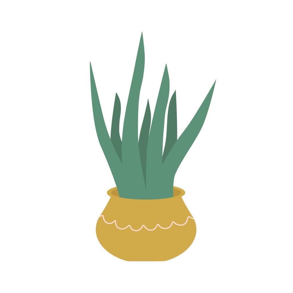 planta da casa em vaso ou plantador. planta em vaso em estilo simples. ilustração vetorial isolada no fundo branco vetor