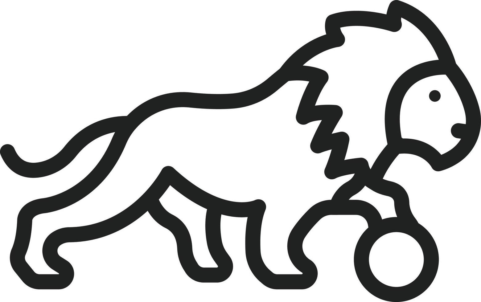 ícone de linha de desempenho de leão vetor