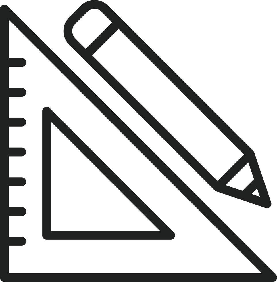lápis e definir o ícone de linha quadrada vetor
