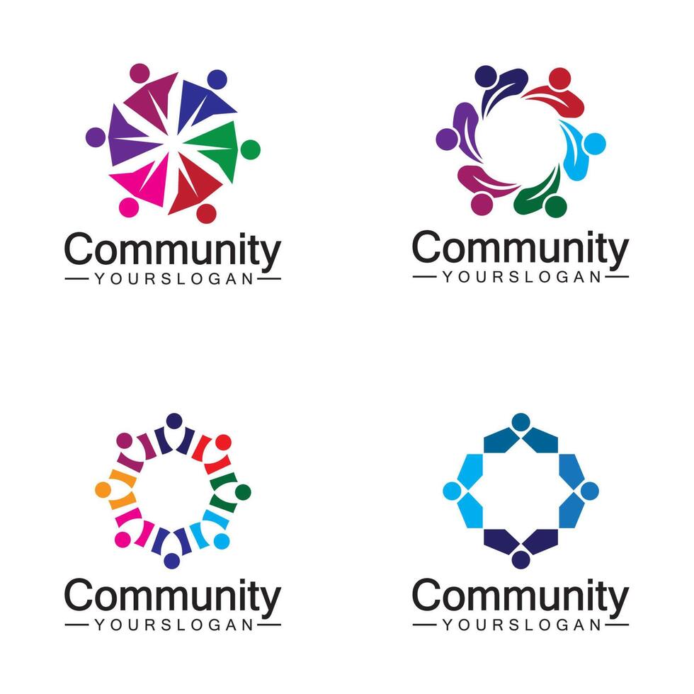 modelo de design de logotipo da comunidade para equipes ou groups.network e design de ícone social vetor