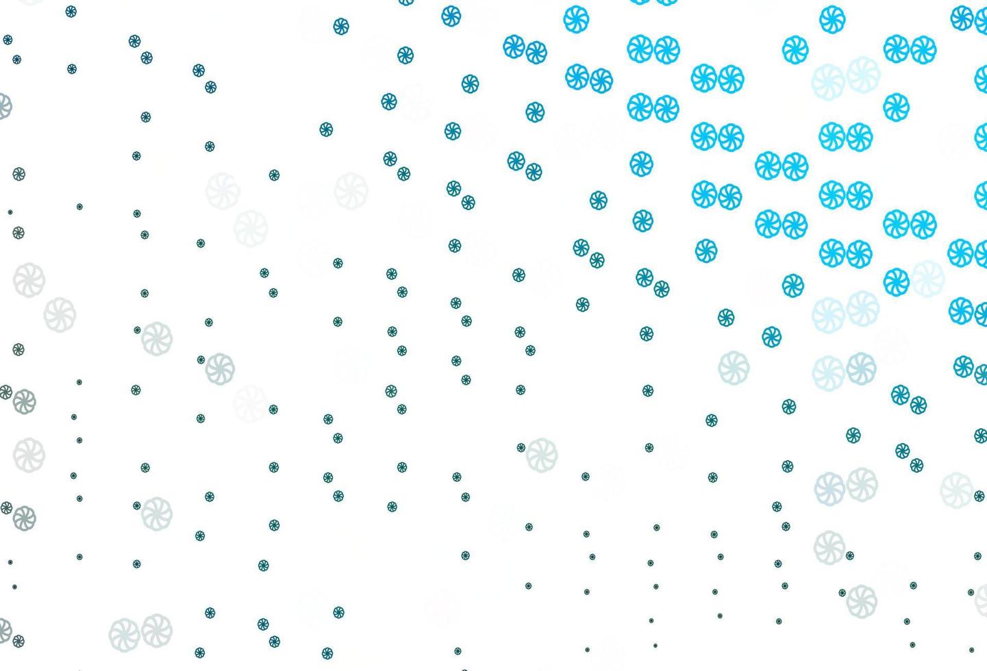 layout de vetor azul claro com flocos de neve brilhantes.