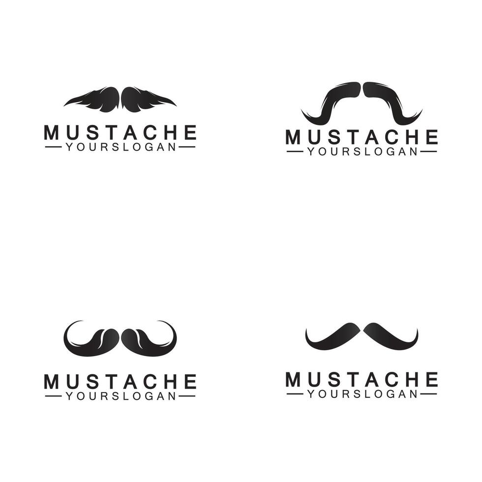 modelo de design de logotipo de ícone de vetor de bigode