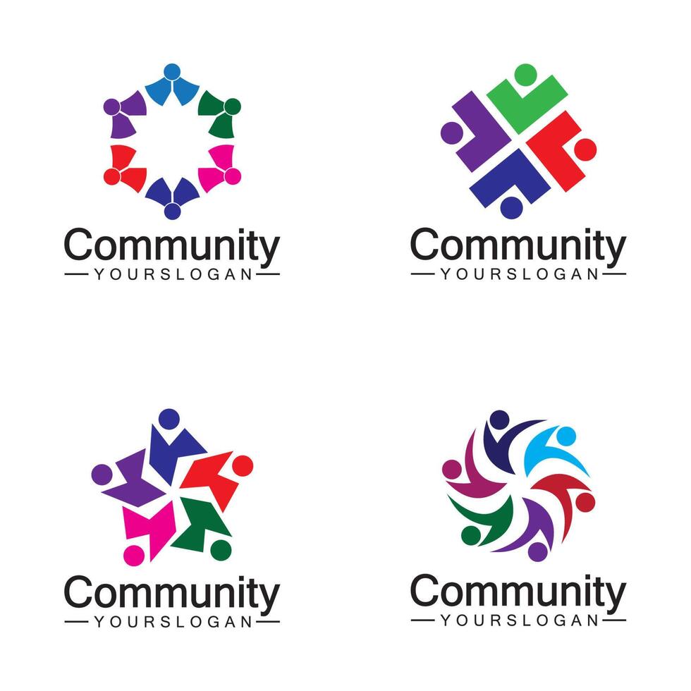 modelo de design de logotipo da comunidade para equipes ou groups.network e design de ícone social vetor