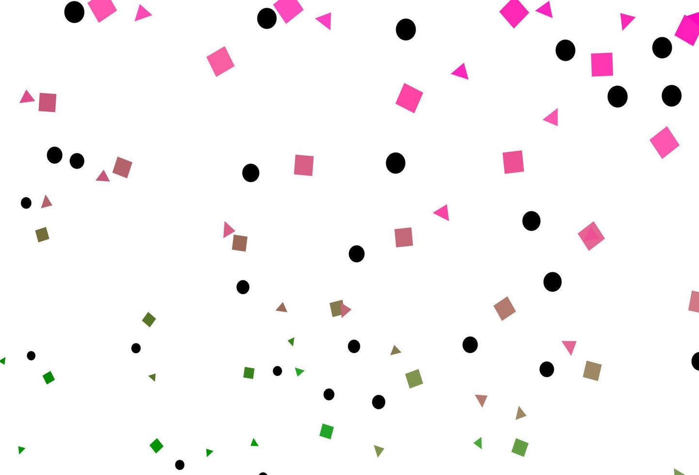 luz de fundo vector rosa, verde com triângulos, círculos, cubos.