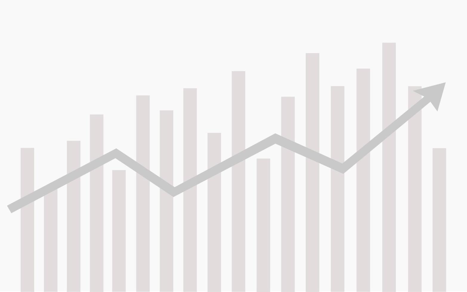 símbolo do gráfico de tendência para cima. conceito de vetor financeiro. mercado altista. seta de crescimento e conceito de gráfico de barras.