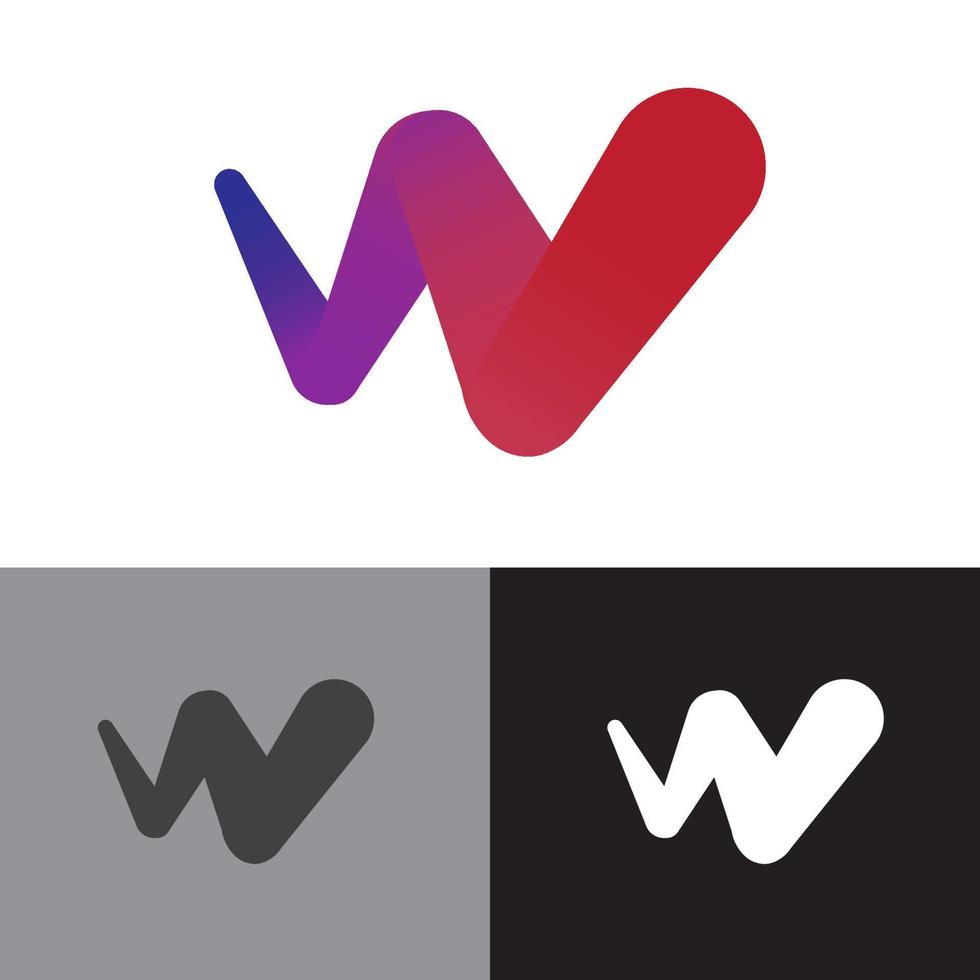 w logo gradação moderno simples vetor