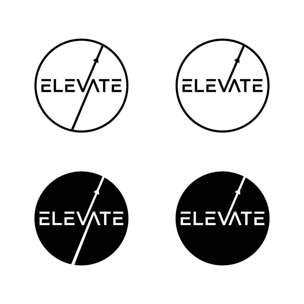 logotipo de texto de tipografia eleva o moderno. fundo branco isolado vetor