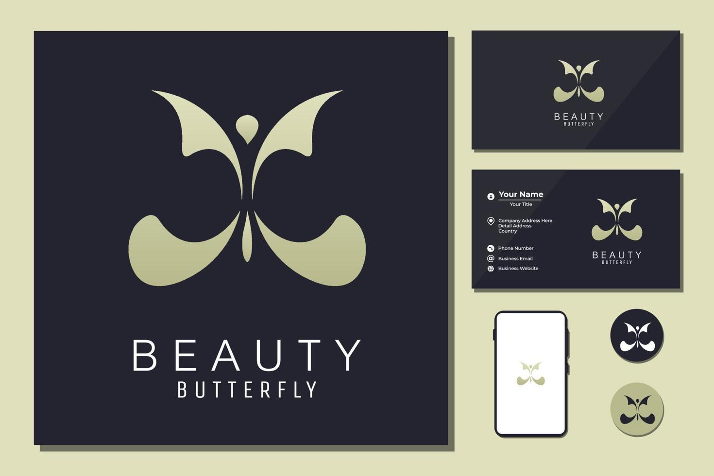 borboleta logotipo beleza luxo elegante com arte simples vetor