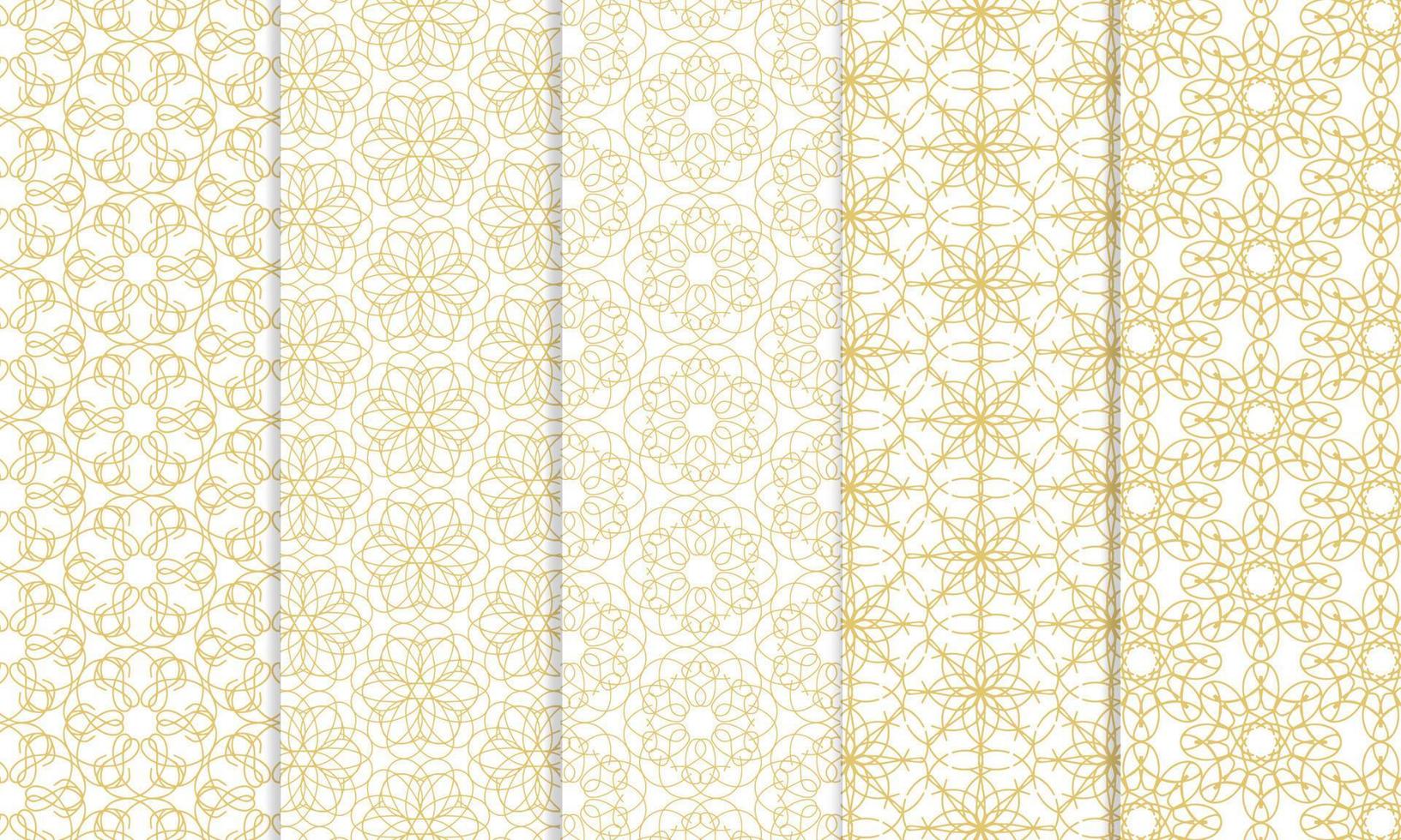 conjunto de padrões islâmicos, ornamentais, artísticos, de decoração e sem costura. perfeito para fundo, tecido, etc. vetor