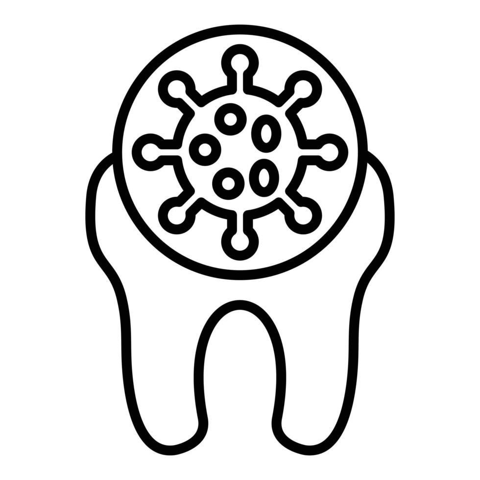 estilo de ícone de infecção de dente vetor