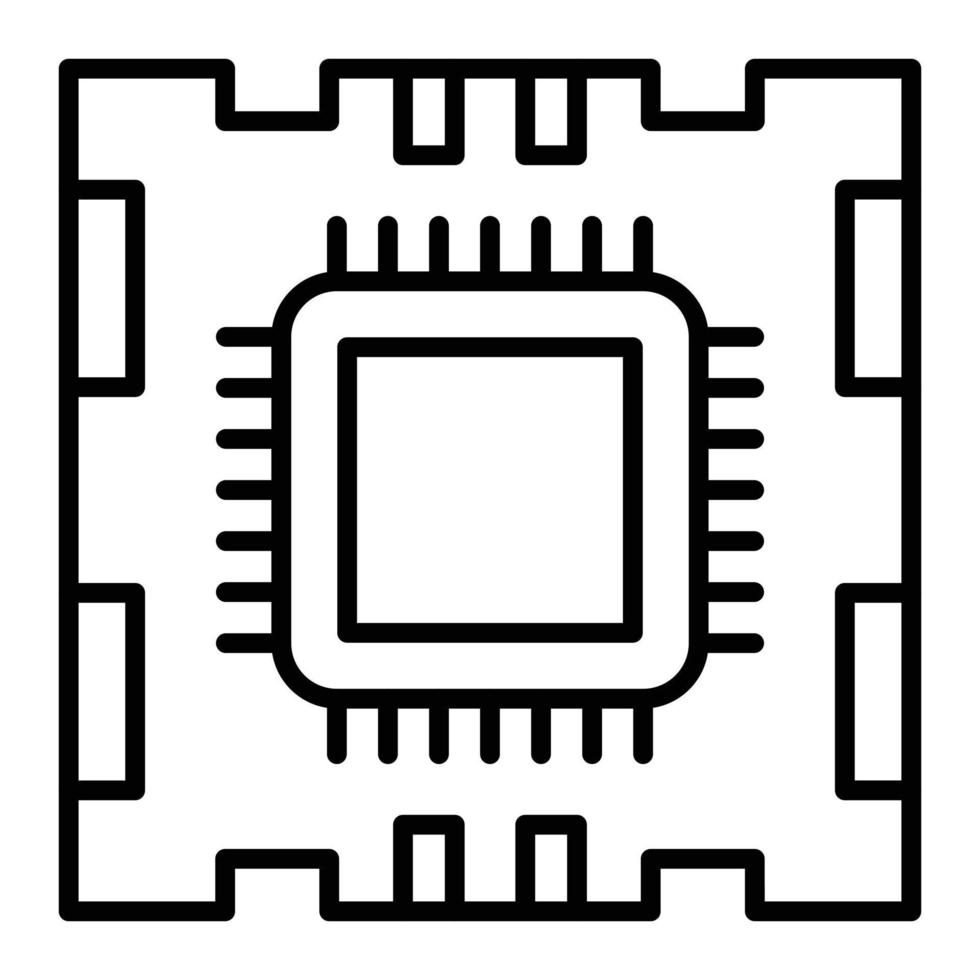 estilo de ícone do microprocessador vetor