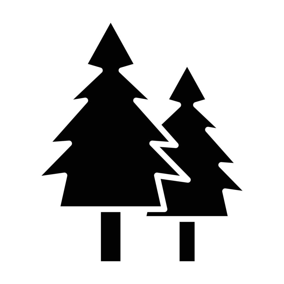 estilo de ícone de pinheiro vetor