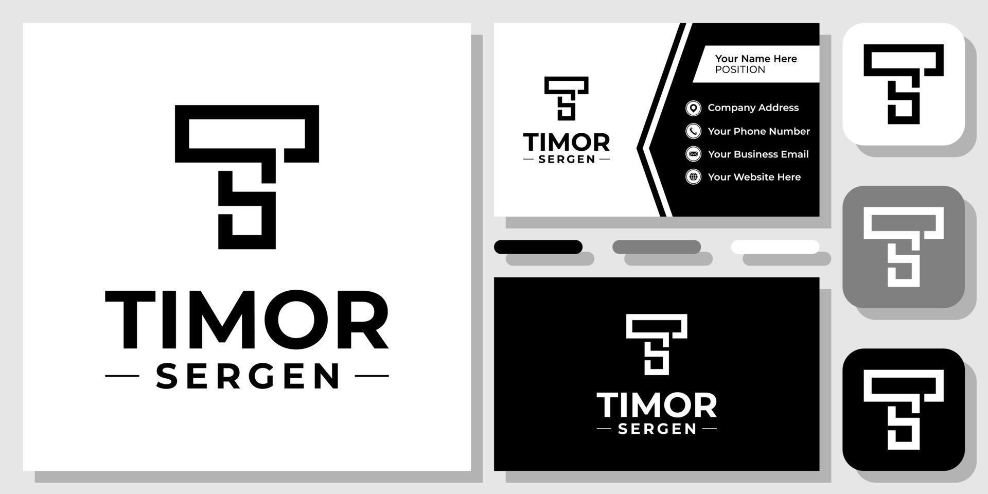 letras iniciais ts st monograma design de logotipo de ícone simples criativo moderno com modelo de cartão de visita vetor