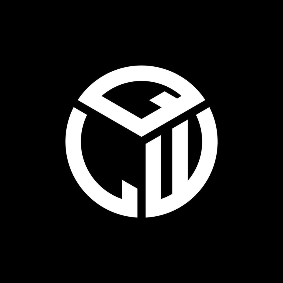 design de logotipo de letra qlw em fundo preto. conceito de logotipo de letra de iniciais criativas qlw. design de letra qlw. vetor