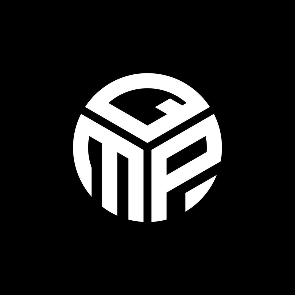 design de logotipo de carta qmp em fundo preto. conceito de logotipo de letra de iniciais criativas qmp. design de letra qmp. vetor