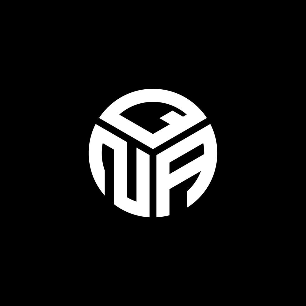design de logotipo de carta qna em fundo preto. conceito de logotipo de letra de iniciais criativas qna. design de letra qna. vetor