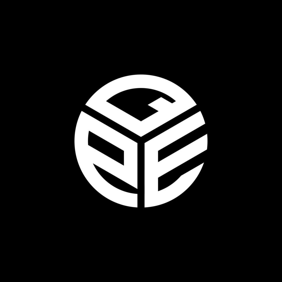 design de logotipo de carta qpe em fundo preto. conceito de logotipo de letra de iniciais criativas qpe. design de letra qpe. vetor