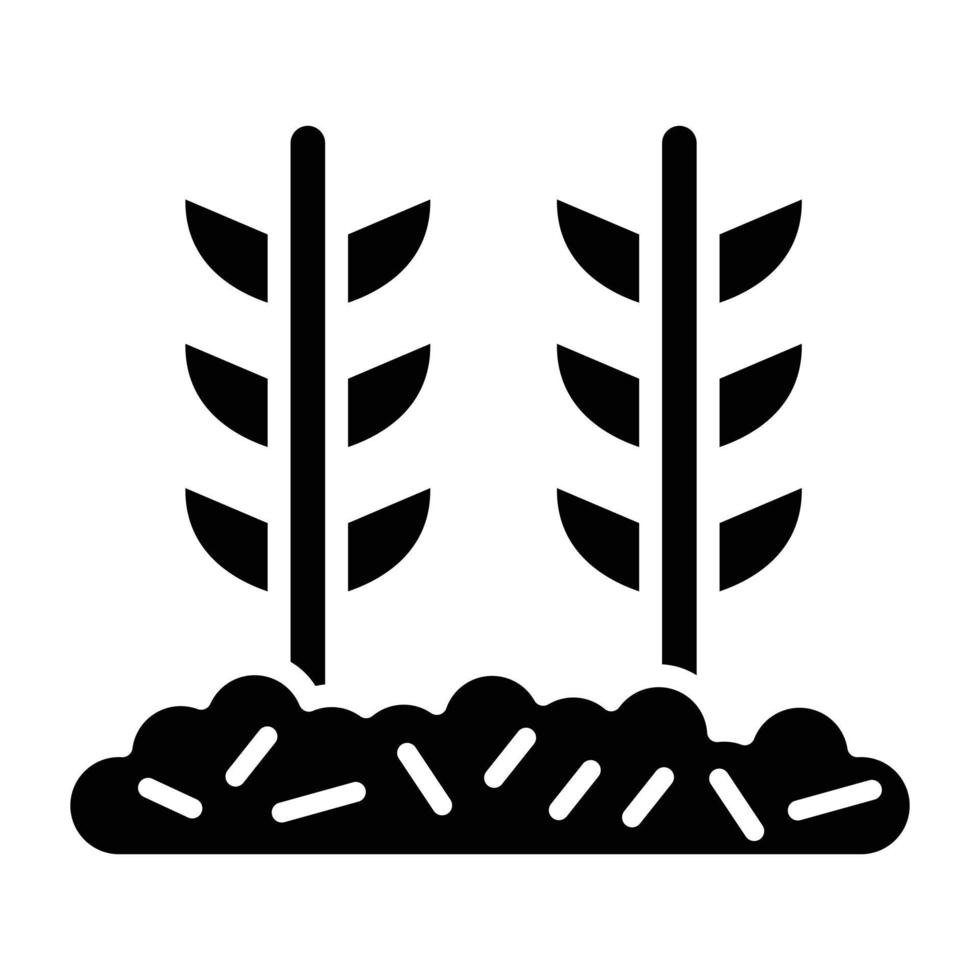 estilo de ícone de plantação de trigo vetor