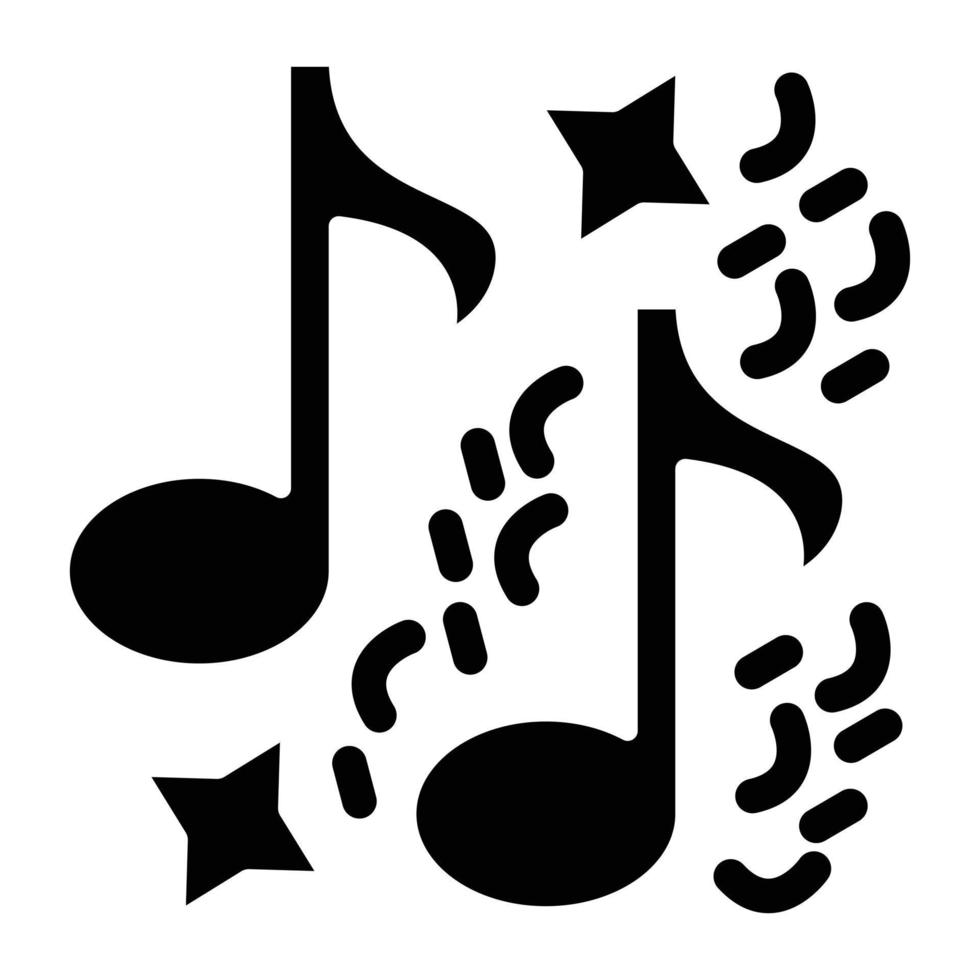 estilo de ícone de notas musicais vetor