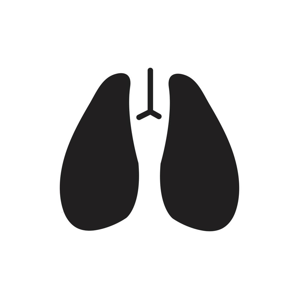silhueta de vetor de pulmões para ícone de símbolo do site