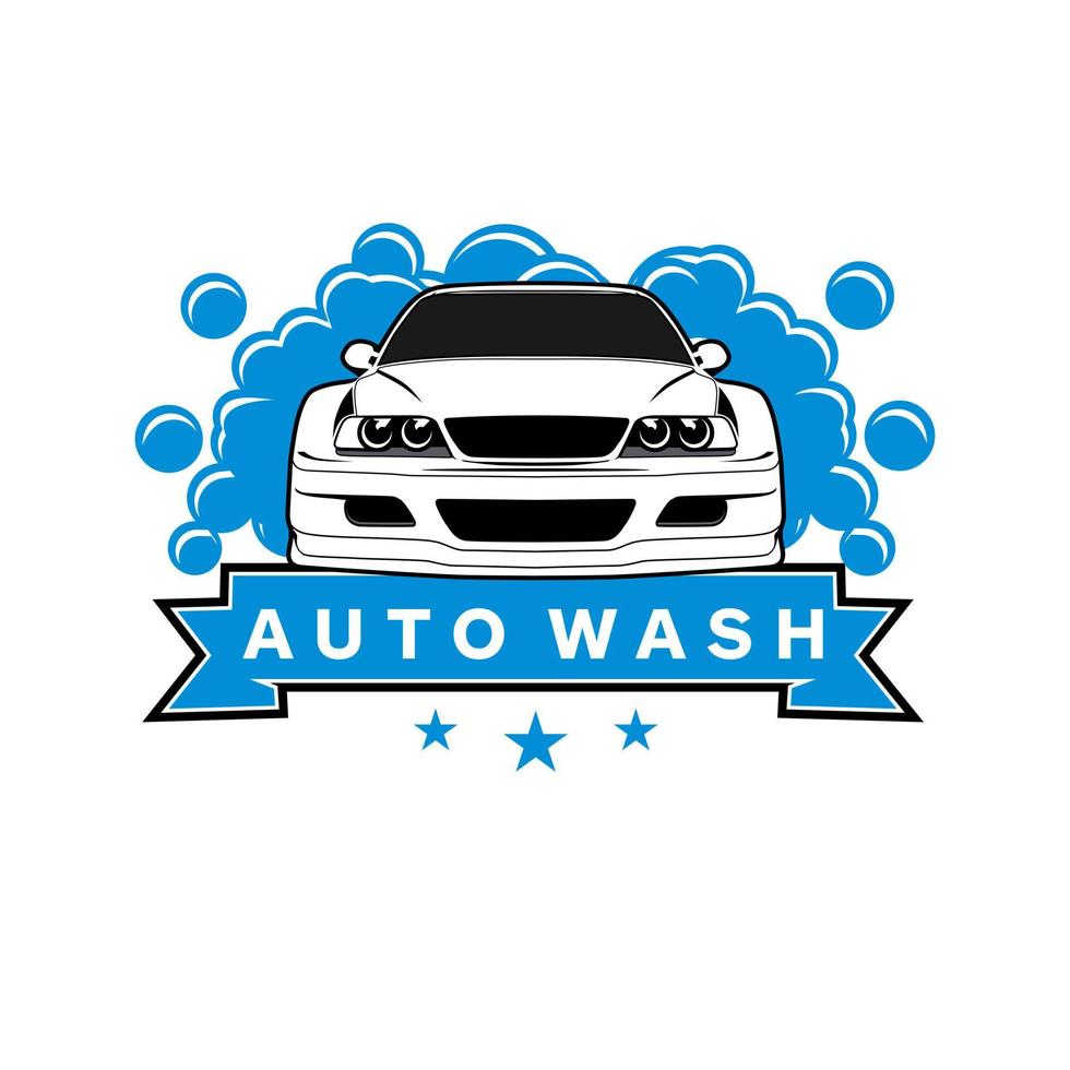vetor de conceito de design de logotipo de ilustração de lavagem de carro